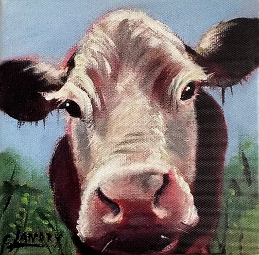 Cow Art, 'Brown Cow', by Artist Carol Landry, 8
