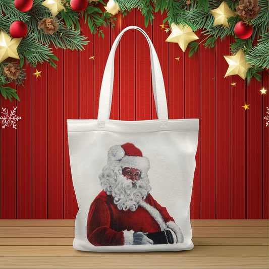 Tote Bag, Christmas Gift Bag with a Painting of 'Santa' on it by Carol Landry, 13
