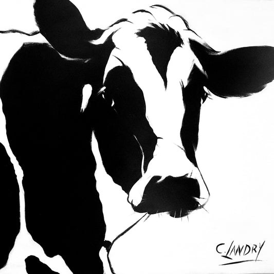 Cow Art, 'Modern Cow', Painted by Artist Carol Landry, 8