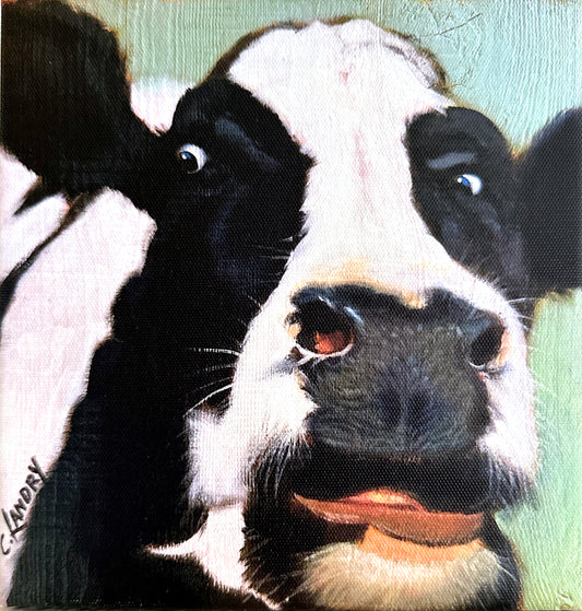 Cow Art, 'Ricky C', Painted by Ricky's Yiya, Artist Carol Landry, 8