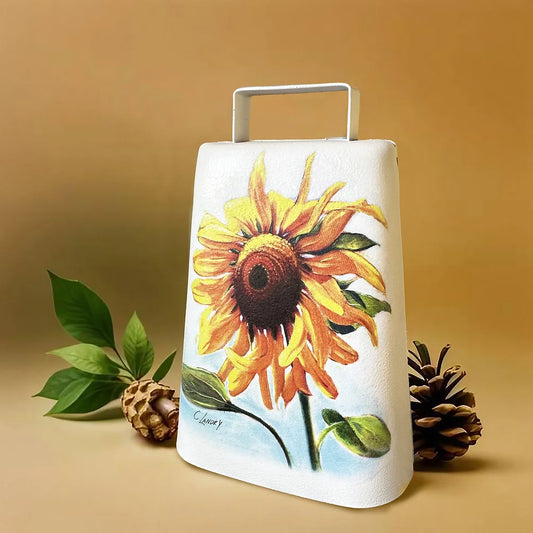 Cowbell, Hand Painted Sunflower Painting, Mothers Day