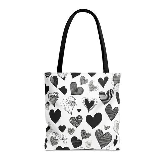 Valentine Hearts Tote Bag •