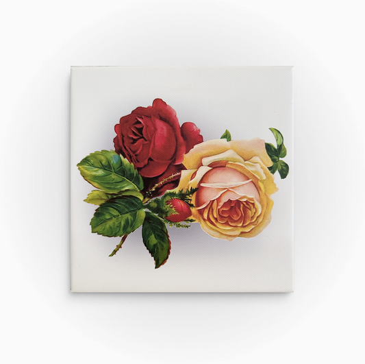 Wall Art, 'Two Vintage Roses' Copy on a 8