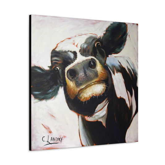 COW PAINTING ON Canvas Gallery Wraps, 'CLOSE UP COW', 3 SIZES, Painted by Artist Carol Landry