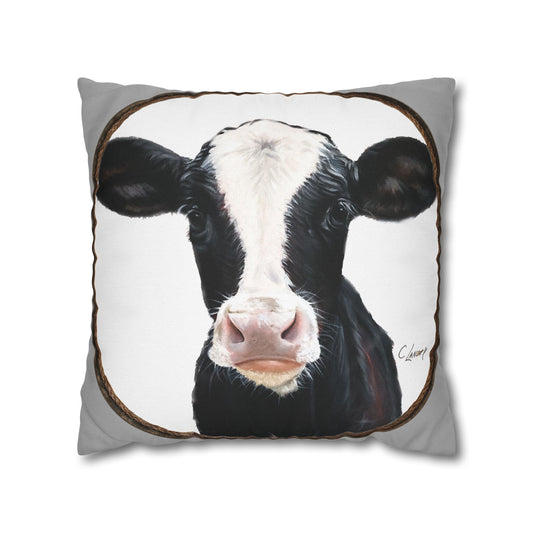 Throw Pillow Case Square/Bella Cow