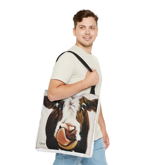 Tote Bag with Cow (Albert) on it, 18