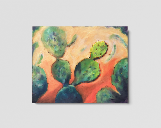 Abstract Cactus Original Acrylic Painting by Artist Carol Landry, 16