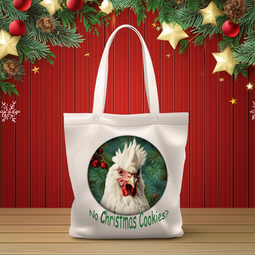Christmas Gift Tote Bag, 13"x 15", Whimsical Rooster Design, Give Your Gift in a Tote Bag!!