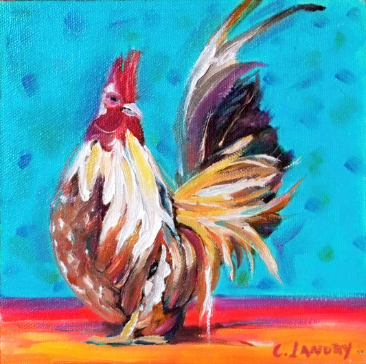 Rooster Art, 'Colorful Woody Rooster', 8