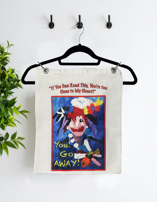 Closet Clothes Hanger, Secret Hinding Place Tote Bag for Private belongings!! 'Crazy Lady Design'