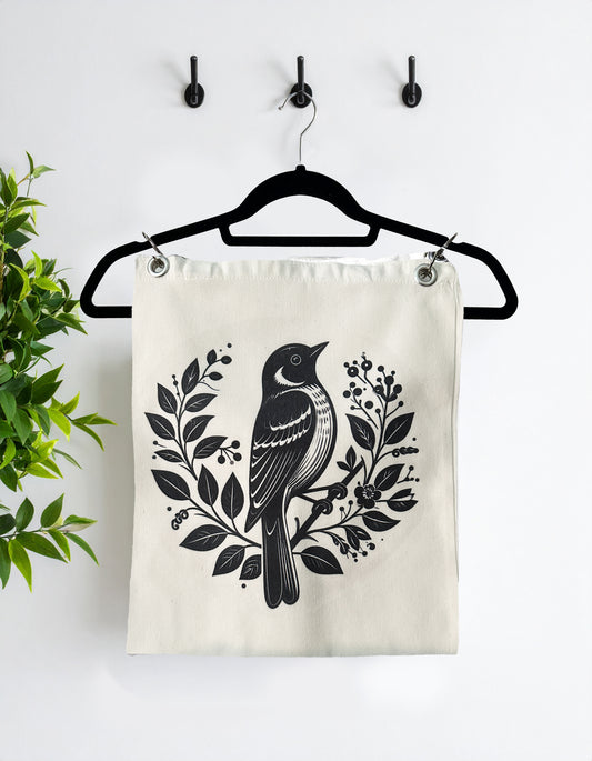 Closet Clothes Hanger, Secret Hinding Place Tote Bag for Private belongings!! 'Black Bird Design'