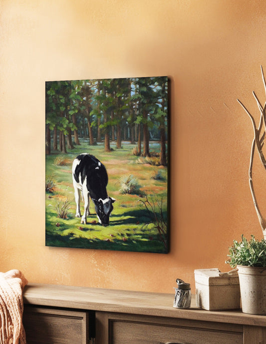 Cow Painting, 'Grazing in Garner Valley', 16