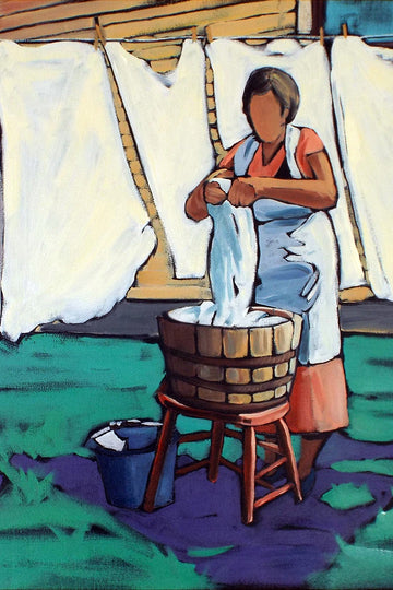 Canvas Wall Art, Laundry Theme, Copy on 8"x 12" Canvas, Painted by Artist Carol Landry