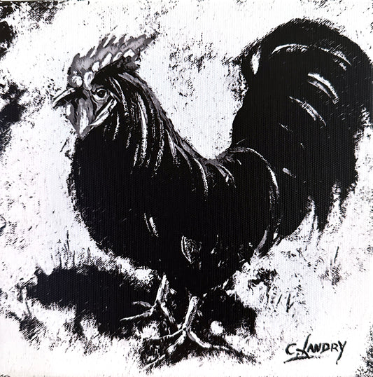 Rooster Wall Art, 'Black & White Rooster Design', 8