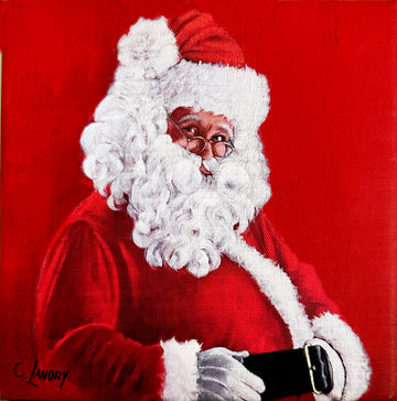 Christmas Canvas Wall Art 8"x 8" on Canvas Copy, Painted by Artist Carol Landry