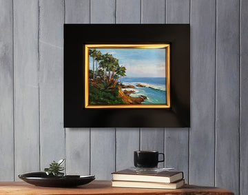 Wall Art, Original Oil Painting by Artist Carol Landry, 'Palms of Laguna Beach, Ca.' 6"x 8"