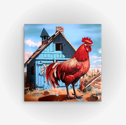 Rooster Wall Art, 'Rooster on Blue Barn', Digital Art, 12