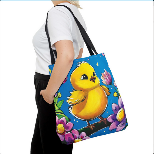 Tote Bag, Cute Chickie Tote bag, Painting by Artist Carol Landry,