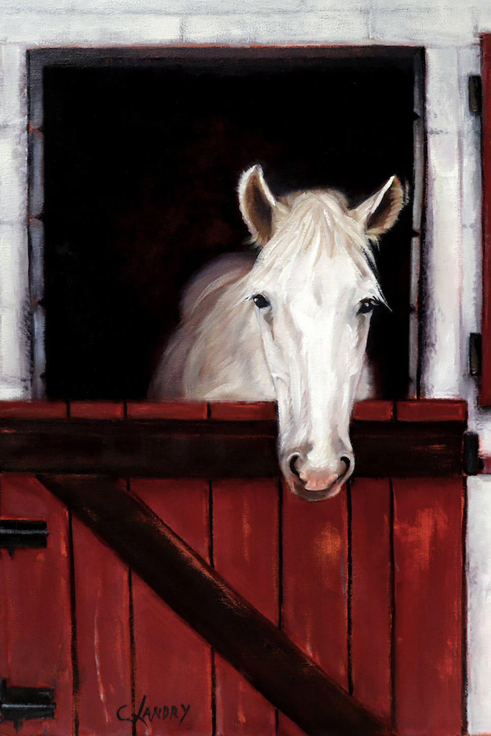 French Horse Canvas Wall Art, 8"x 12" Copy on Canvas,  Painted by Artist Carol Landry