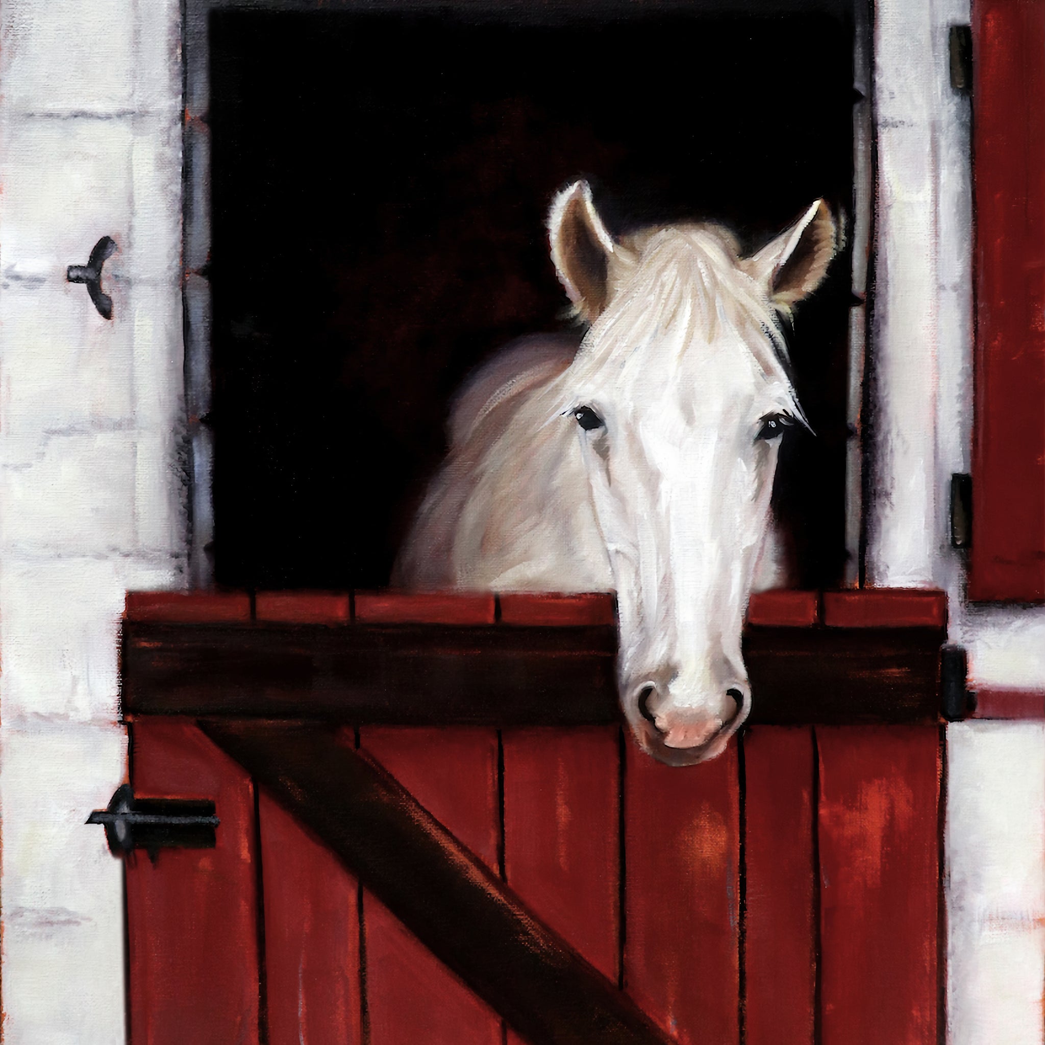 Horse Painting, 'French Horse', by Artist Carol Landry, Reproduction on a 16"x 20" Canvas