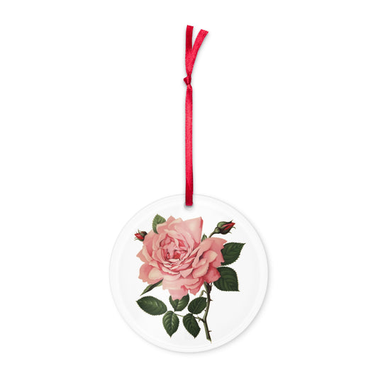 Acrylic ornament with Pink Vintage Rose Design/Valentine gift idea!