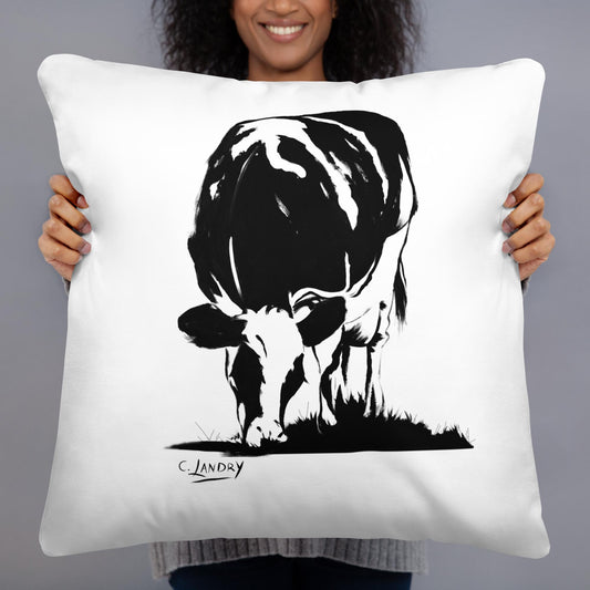 Throw Cow Grazing Pillow, Cow Pillow Decor, Artist Carol Landry, Cow Decor, Farmhouse