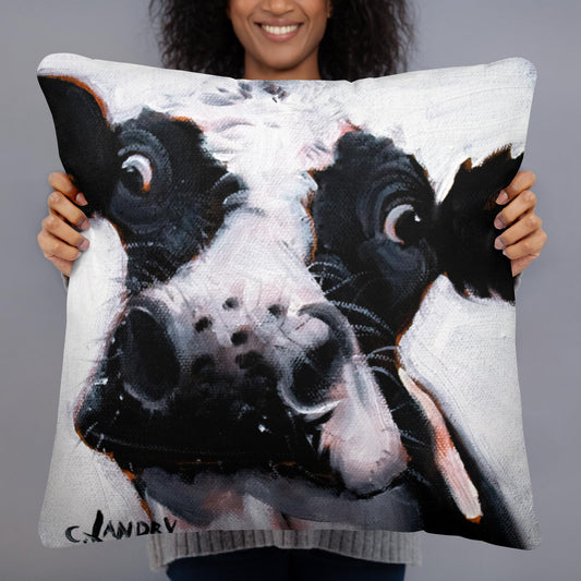 Throw Pillow, Cow Design by Artist Carol Landry, Cow Pillow Decor