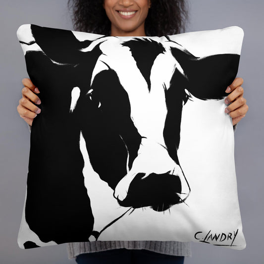 Throw Pillow Modern Cow, by Artist Carol Landry, Cow Pillow Decor