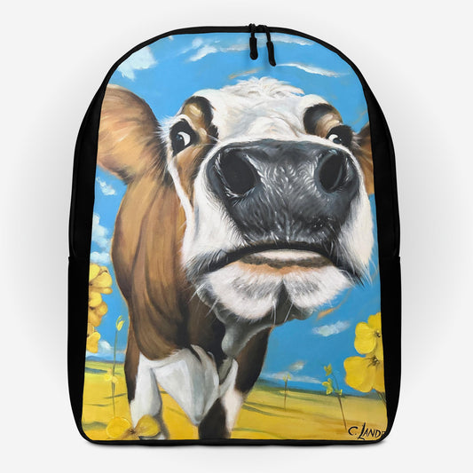 Minimalist Backpack, with 'Donna's Cow', by Artist Carol Landry