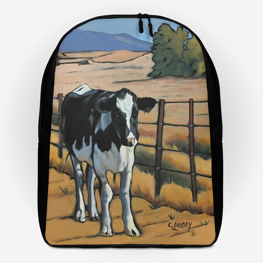 Minimalist Backpack with, 'Cow on Farm', by Artist Carol Landry