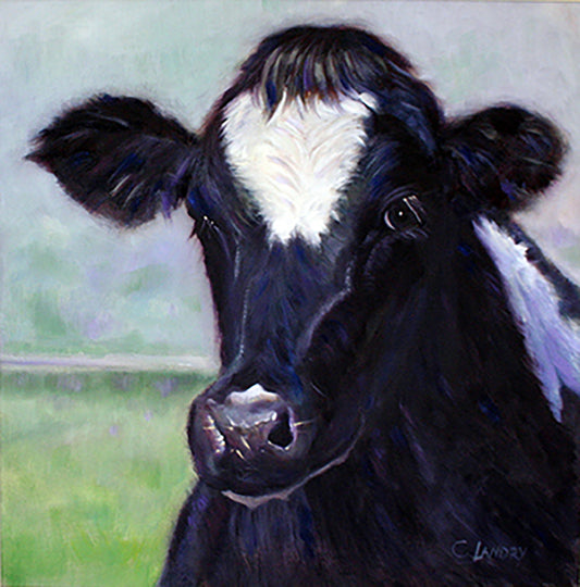 Cow Art, 'Portrait of a Cow', Painted by Artist Carol Landry, 8