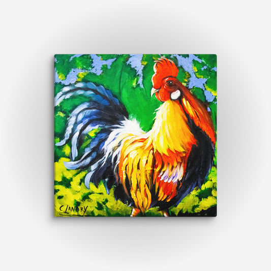 Rooster Art on Canvas by Artist Carol Landry, 'Acrylic Rooster'