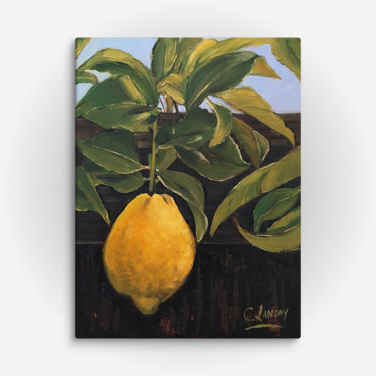 Lemon Painting, Canvas Wall Art, Reproduction by Artist Carol Landry