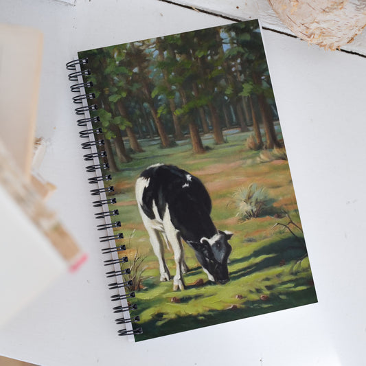 Notebook with 'Cow Grazing in Garner Valley', by Artist Carol Landry