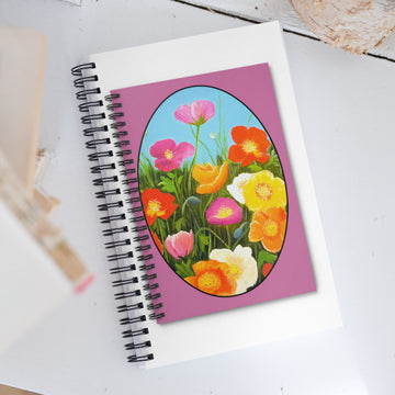 Notebook Spiral, with a 'Poppies Painting' Design by Artist Carol Landry