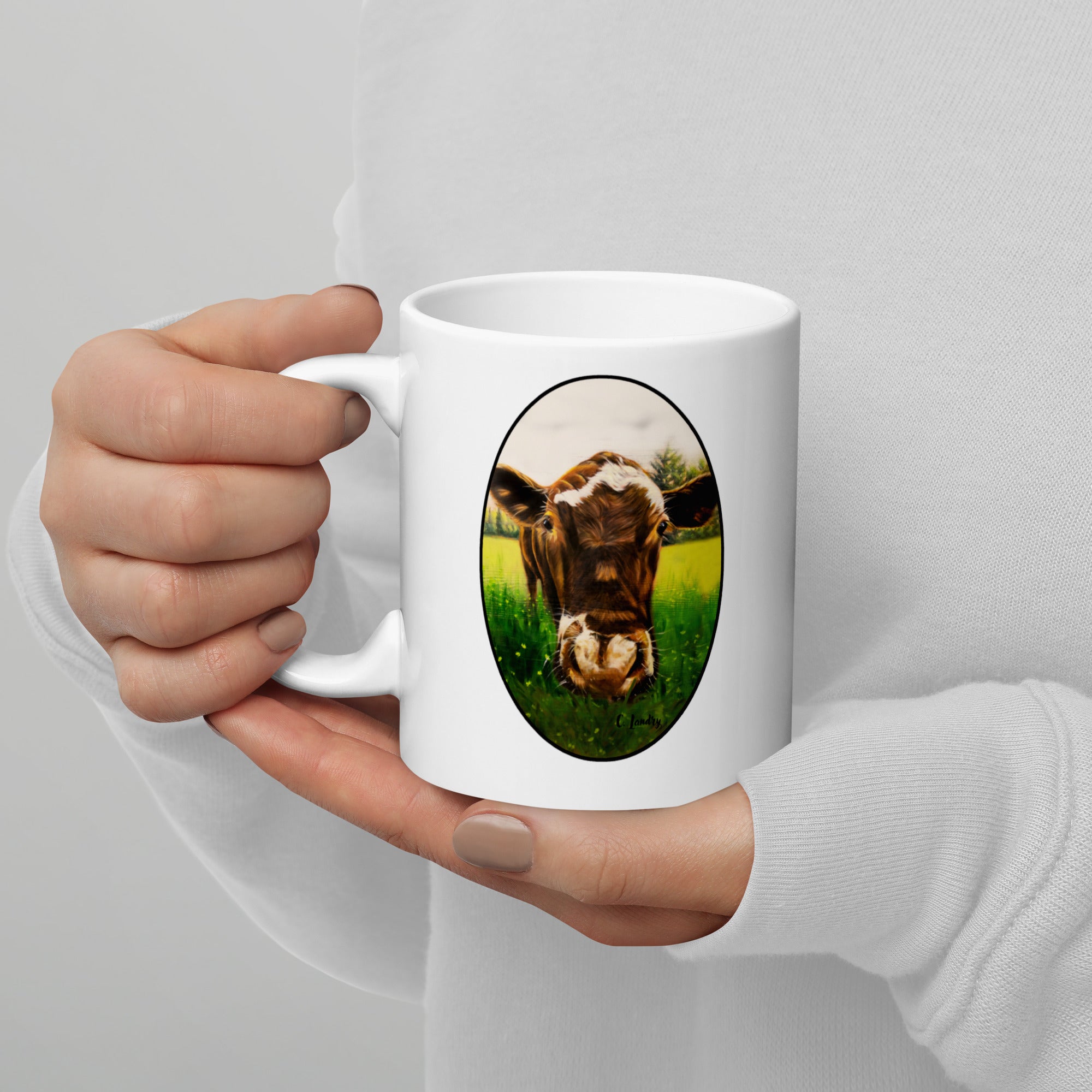 Mug, Cow Mug with, 'Graig Cow', by Artist Carol Landry